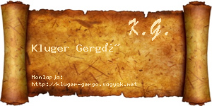 Kluger Gergő névjegykártya